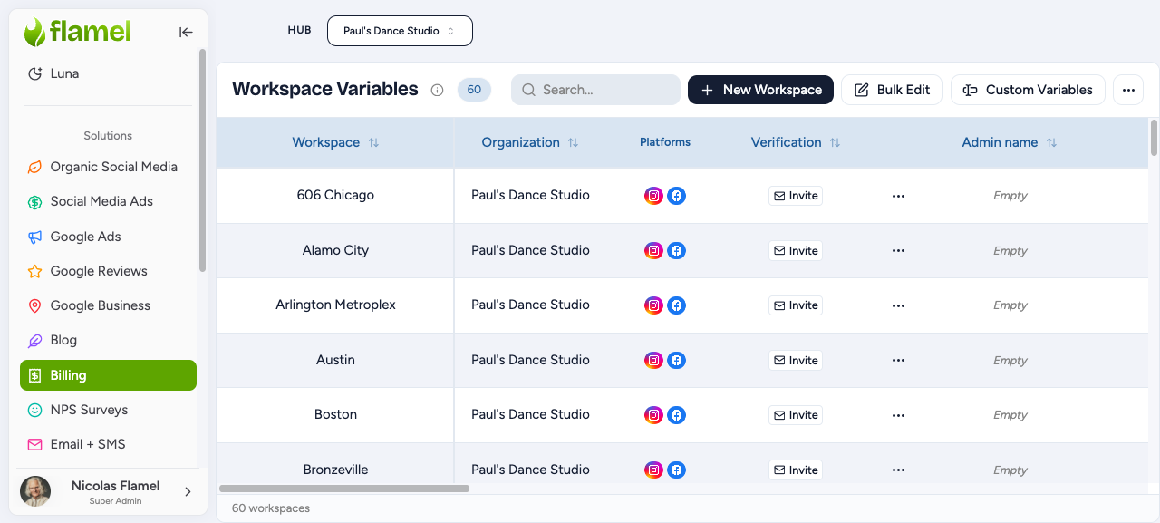 Locations and workspace variables