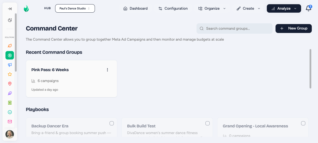 Command Center bulk actions