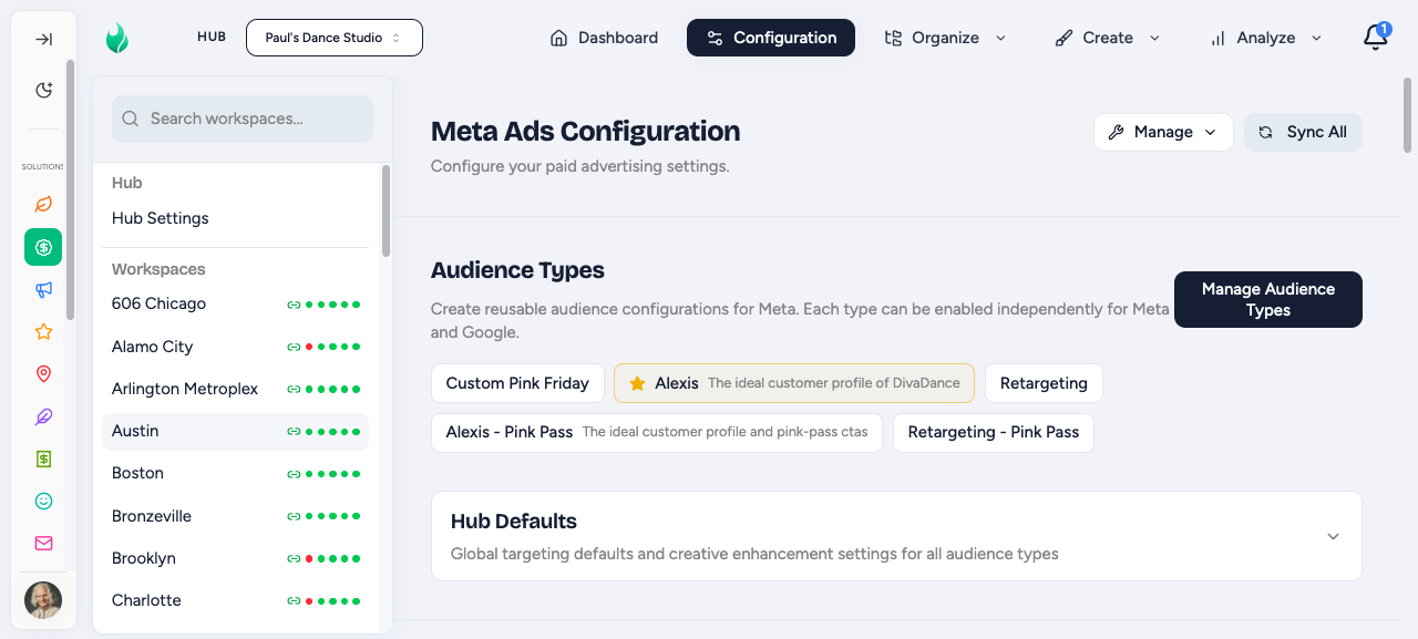 Lead forms configuration in Ad Configuration