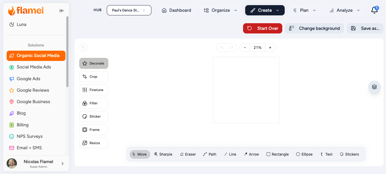 Design editor canvas